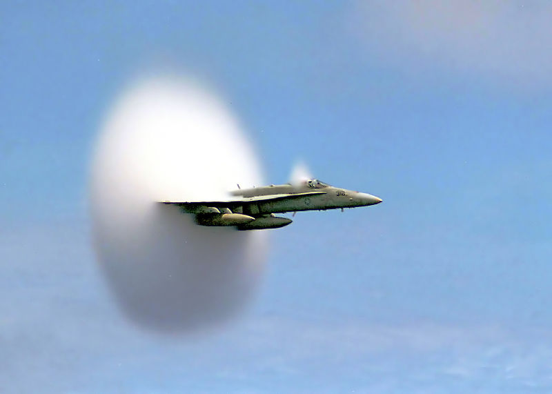 FA-18 Hornet breaking sound barrier. Source : wikipedia.org